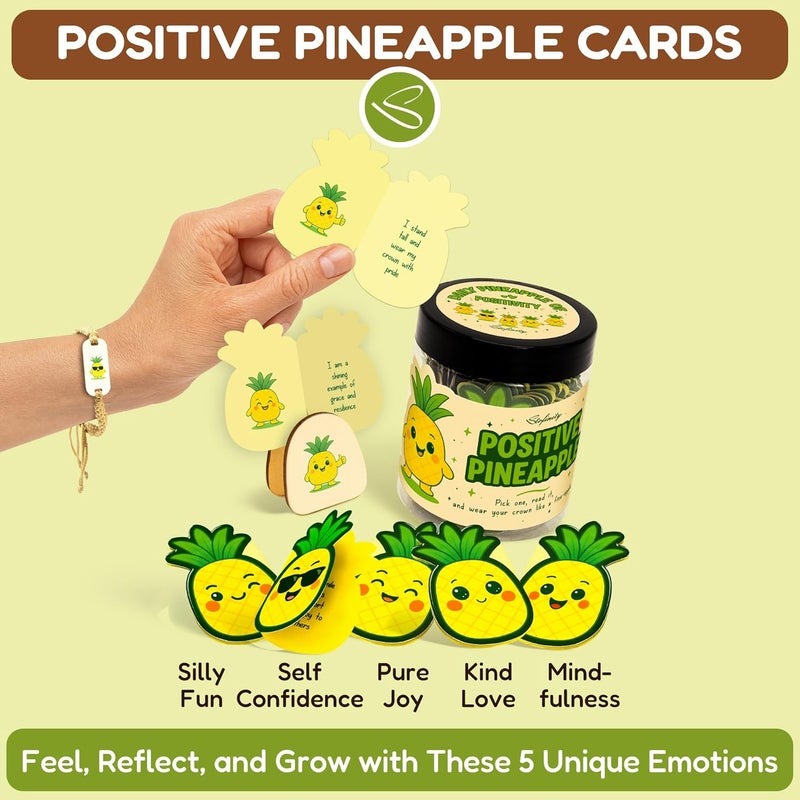 STOFINITY Positive Pineapple Gifts For Women - Jar Of Daily Affirmation Cards For Men, Unique Inspirational Gifts For Women Coworkers, Cute Motivational Teenage Girl Gift For Birthday, Christmas - Image 3